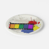 フィルムカラフルストリップ紙プレート ペーパープレート (アングル)