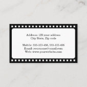 フィルムシンプルおよモダンびビデオリール付き 名刺 (裏面)