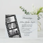 フィルムストリップの卒業パーソナライズされた招待状 招待状 (スタンド正面)