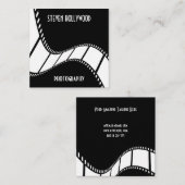 フィルムストリップシネマムービーリールプロフェッショナルテンプレート スクエア名刺 (正面/裏面)