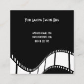 フィルムストリップシネマムービーリールプロフェッショナルテンプレート スクエア名刺 (裏面)