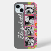 フィルムストリップフォトコラージホットピンクオレンジ色の花 Case-Mate iPhoneケース (裏面)