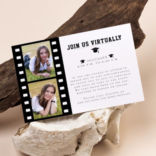 フィルムストリップフォトコラージュ卒業エンクロージャカード エンクロージャーカード