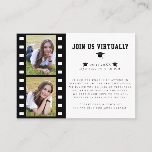 フィルムストリップフォトコラージュ卒業エンクロージャカード エンクロージャーカード (正面)