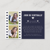 フィルムストリップフォトコラージュ卒業 | ブルー エンクロージャーカード (正面)