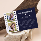 フィルムストリップフォトコラージュ卒業 | ブルー エンクロージャーカード