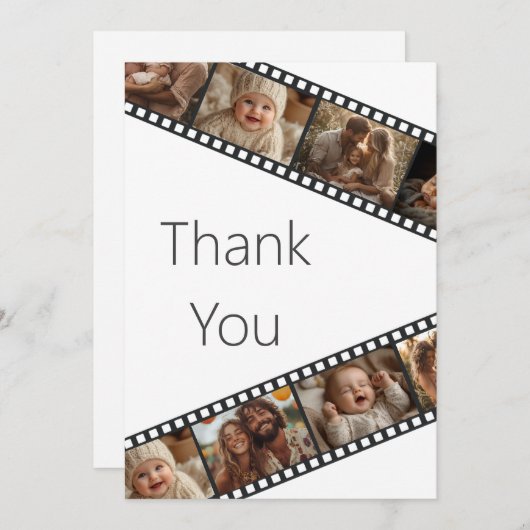 フィルムストリップフォトサンキューカード 招待状 (正面/裏面)