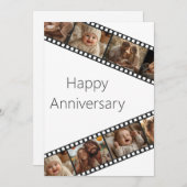 フィルムストリップフォトハッピーアニバーサリーカード 招待状 (正面/裏面)