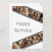 フィルムストリップフォトハッピーバースデーカード 招待状 (正面/裏面)