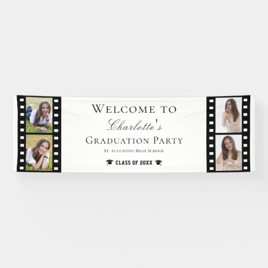 フィルムストリップフォーフォトコラージュ卒業へようこそ 横断幕 (横)