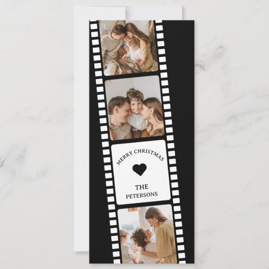 フィルムストリップブックマーク3フォトブースファミリークリスマス シーズンカード (正面)