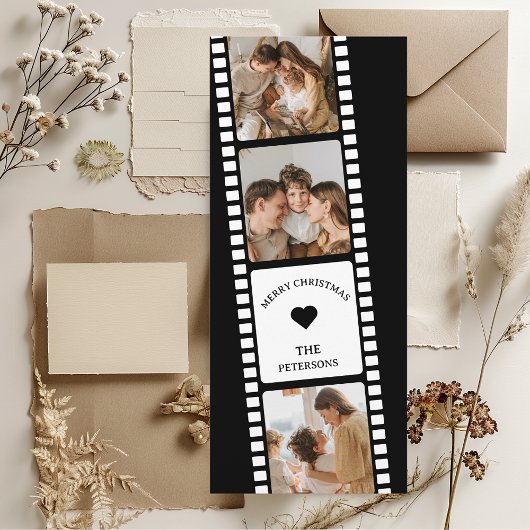 フィルムストリップブックマーク3フォトブースファミリークリスマス シーズンカード