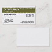 フィルムストリップヘッダー – Dpオリーブグリーンとホワイト 名刺 (正面/裏面)