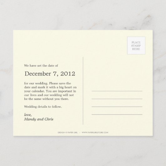 フィルムストリップ写真の保存日付 案内ポストカード (裏面)