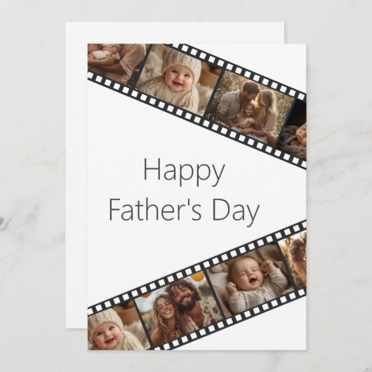 フィルムストリップ写真父の日のカード 招待状 (正面/裏面)