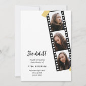 フィルムストリップ4フォトコラージュ卒業発表 招待状 (正面)