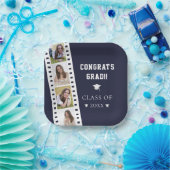 フィルムストリップ4フォトコラージュ卒業 | ブルー ペーパープレート (パーティー)