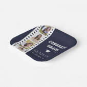 フィルムストリップ4フォトコラージュ卒業 | ブルー ペーパープレート (傾斜あり)