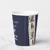 フィルムストリップ4フォトコラージュ卒業 | ブルー 紙コップ (右)