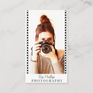 フィルムストリップ あなたの写真とロゴのフォトグラフィー 名刺