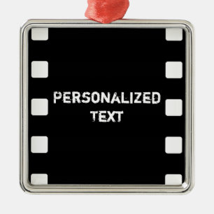 フィルムストリップ/映画名前をカスタムするのオーナメント メタルオーナメント