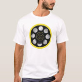 フィルムスプールTシャツ – "The Spiral Spool of Life" Tシャツ (正面)