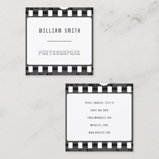 フィルムテープピースの正方形の名刺 スクエア名刺 (正面/裏面)