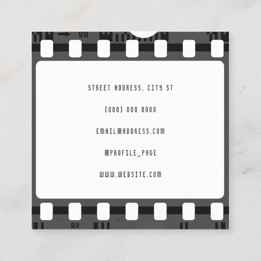 フィルムテープピースの正方形の名刺 スクエア名刺 (裏面)