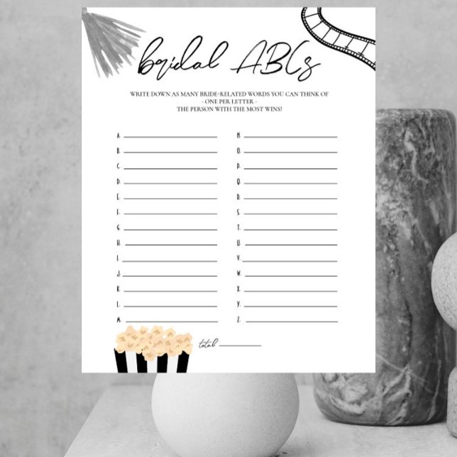 フィルムノワール – ブライダルシャワー-ブライダルABCsゲーム (クリエイターアップロード済み)