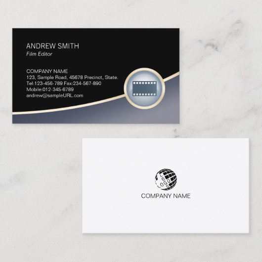 フィルムビジュアルアーツメディアフィルムストリップアイコンビジネスCa 名刺 (正面/裏面)