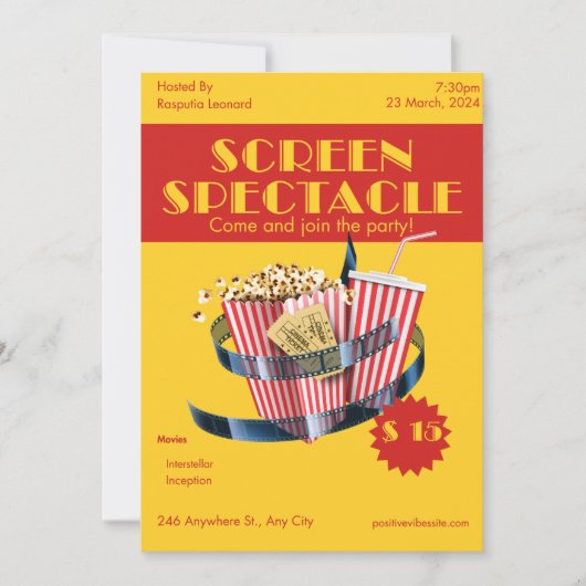 フィルムフェスタ：シネマティックな至福に飛び込む 招待状 (正面)