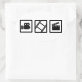 フィルムムービーのリールクラッパーカメラ 楕円形シール (バッグ)