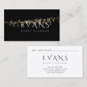 フィルムメーカーイベントプランナーブラック金ゴールドライトスパークリー 予約カード (正面/裏面)