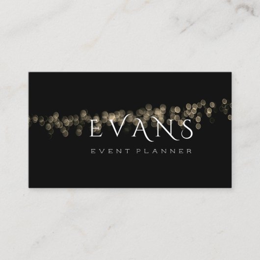 フィルムメーカーイベントプランナーブラック金ゴールドライトスパークリー 予約カード (正面)