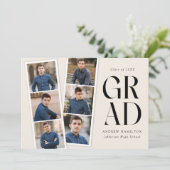 フィルムモダンストリップクリーム6写真卒業パーティー 招待状 (スタンド正面)