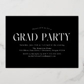 フィルムモダンストリップ金ゴールド6写真卒業 箔招待状 (裏面)