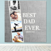 フィルムモダンス最高のパパEver Photo Collage キャンバスプリント (インサイチュ (ウッドフロア))