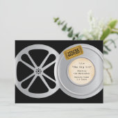 フィルムリール映画テーマ誕生日パーティーの招待 招待状 (スタンド正面)