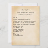 フィルムリール映画テーマ誕生日パーティーの招待 招待状 (裏面)