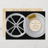 フィルムリール映画テーマ誕生日パーティーの招待 招待状 (正面/裏面)