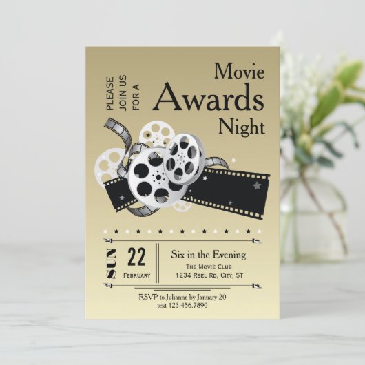 フィルムリール映画賞パーティの招待状 招待状 (スタンド正面)