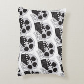 フィルムリール、クラッパーおよびチケットパターン枕 アクセントクッション (裏面(縦))