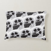 フィルムリール、クラッパーおよびチケットパターン枕 アクセントクッション (裏面)