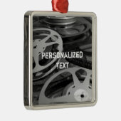 フィルムリール/ムービーリール名前をカスタムする メタルオーナメント (右)