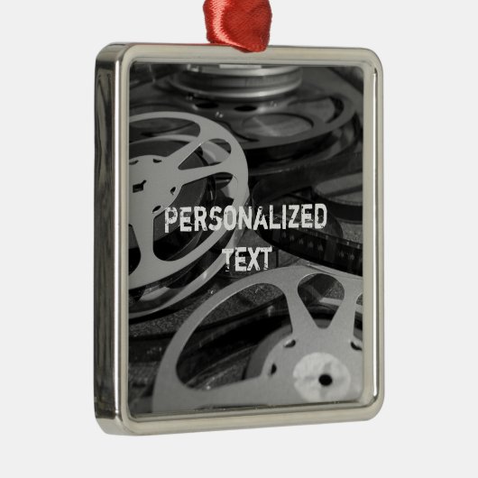 フィルムリール/ムービーリール名前をカスタムする メタルオーナメント (右)