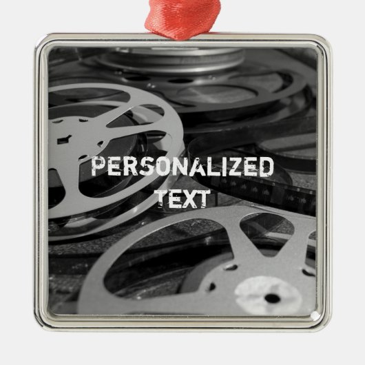 フィルムリール/ムービーリール名前をカスタムする メタルオーナメント (正面)