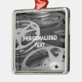 フィルムリール/ムービーリール名前をカスタムする メタルオーナメント (左)