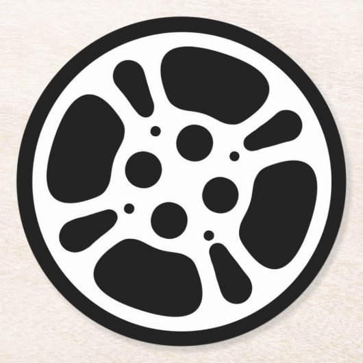 フィルムリール/映画ナイト紙コースター ラウンドペーパーコースター (正面)