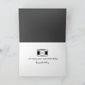 フィルム付きベローズカメラ誕生日 カード (内部)