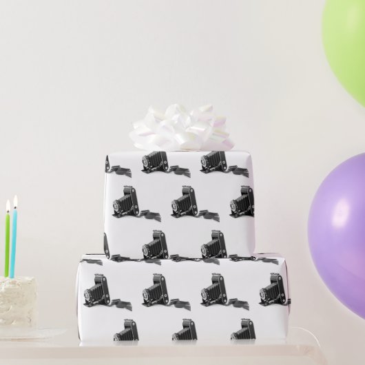 フィルム付きベローズカメラ ラッピングペーパー (パーティーギフト)